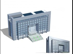 city office building construction avant-garde design hotel - 06 3D Model