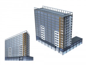 city office building construction avant-garde design hotel - 07 3D Model