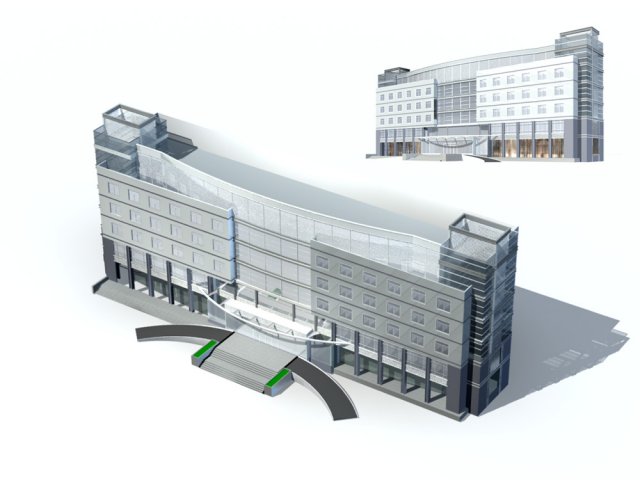 city office building construction avant-garde design hotel - 08 3D Model .c4d .max .obj .3ds .fbx .stl .blend 