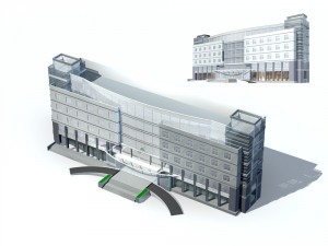 city office building construction avant-garde design hotel - 08 3D Model