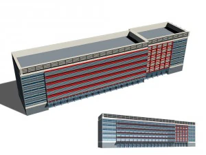 edificio de oficinas de la ciudad construcci&oacute;n hotel de dise&ntilde;o vanguardista - 09 Modelo 3D