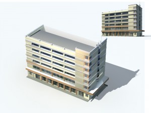 city office building construction avant-garde design hotel - 10 3D Model