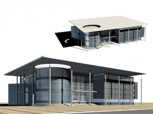 city office building construction avant-garde design hotel - 11 3D-Modell