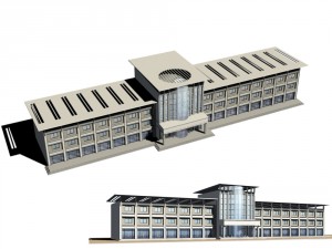 city office building construction avant-garde design hotel - 12 Modèle 3D
