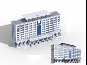 city office building construction avant-garde design hotel - 13 3D Model