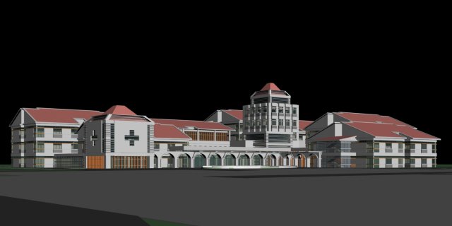 city office building construction avant-garde design hotel - 15 Model 3D .c4d .max .obj .3ds .fbx .stl .blend 