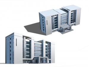 city office building construction avant-garde design hotel - 17 3D Модель