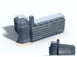 city office building construction avant-garde design hotel - 19 3D Model