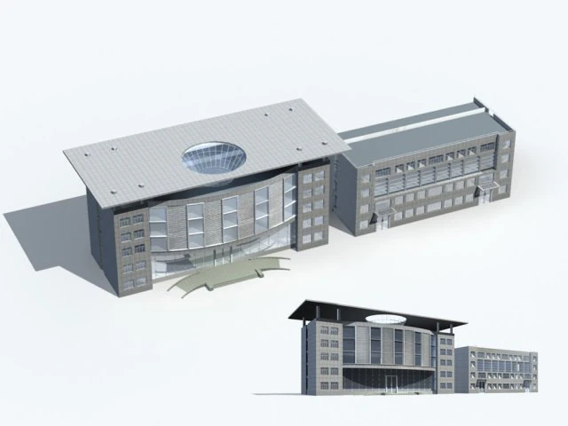 city office building construction avant-garde design hotel - 20 3D Model .c4d .max .obj .3ds .fbx .stl .blend 