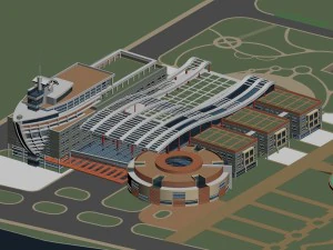 city office building construction avant-garde design hotel - 22 3D Model