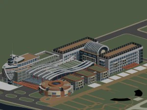 city office building construction avant-garde design hotel - 22 3D Model