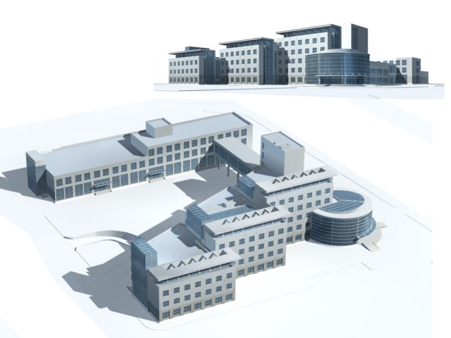 city office building construction avant-garde design hotel - 23 Modelo 3D .c4d .max .obj .3ds .fbx .stl .blend