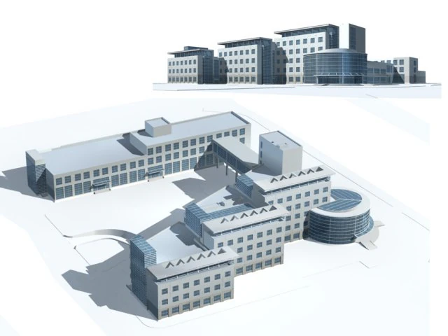 city office building construction avant-garde design hotel - 23 3D Model .c4d .max .obj .3ds .fbx .stl .blend 
