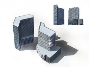 city office building construction avant-garde design hotel - 24 3D Model