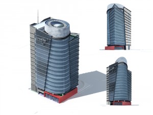 city office building construction avant-garde design hotel - 25 3D Модель