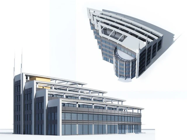 city office building construction avant-garde design hotel - 28 3D Model .c4d .max .obj .3ds .fbx .stl .blend