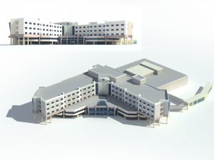 city office building construction avant-garde design hotel - 32 3D Model