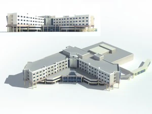 city office building construction avant-garde design hotel - 32 3D Model