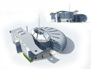 city office building construction avant-garde design hotel - 33 Modèle 3D