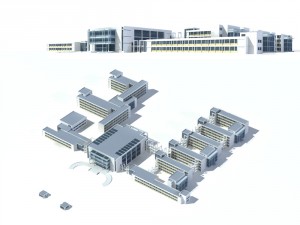city office building construction avant-garde design hotel - 35 3D Model