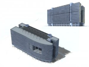 city office building construction avant-garde design hotel - 42 3D Model