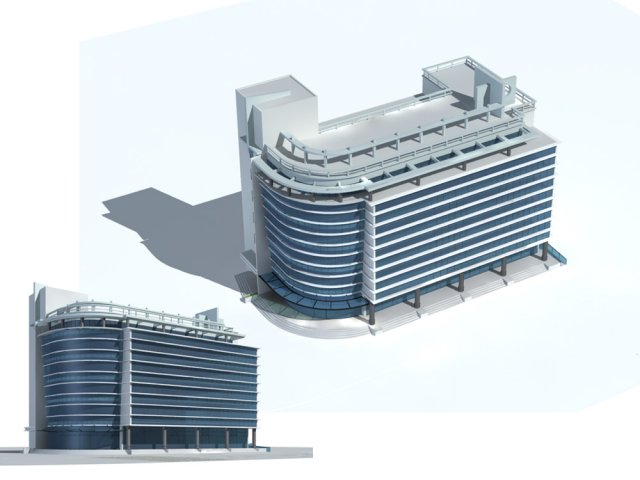 city office building construction avant-garde design hotel - 44 3D Model .c4d .max .obj .3ds .fbx .stl .blend 