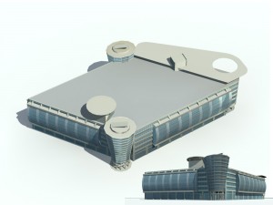 city office building construction avant-garde design hotel - 45 3D Model