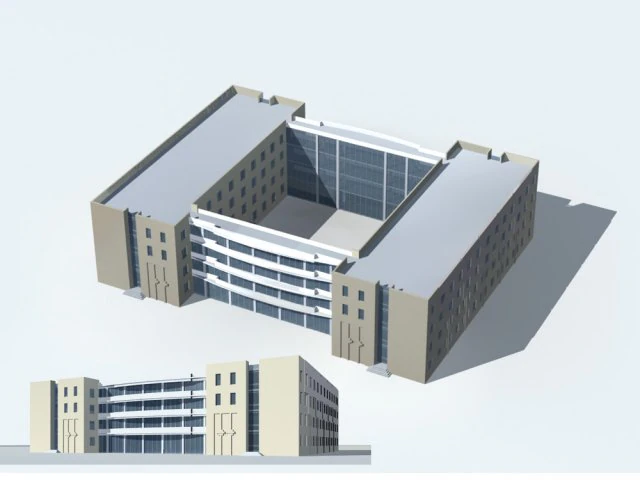 city office building construction avant-garde design hotel - 46 3D Model .c4d .max .obj .3ds .fbx .stl .blend 