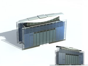 city office building construction avant-garde design hotel - 48 3D Model