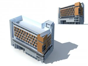 edificio de oficinas de la ciudad construcci&oacute;n hotel de dise&ntilde;o vanguardista - 52 Modelo 3D