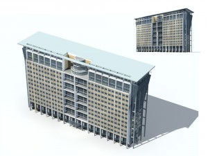 city office building construction avant-garde design hotel - 59 Modelo 3D