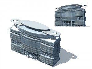 city office building construction avant-garde design hotel - 67 Modèle 3D