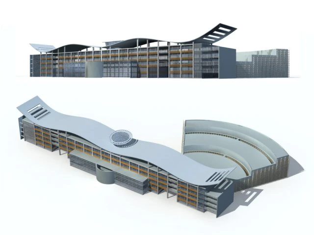city office building construction avant-garde design hotel - 68 3D Model .c4d .max .obj .3ds .fbx .stl .blend