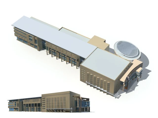 city office building construction avant-garde design hotel - 70 3D Model .c4d .max .obj .3ds .fbx .stl .blend