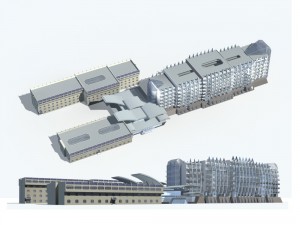 city office building construction avant-garde design hotel - 71 3D 모델