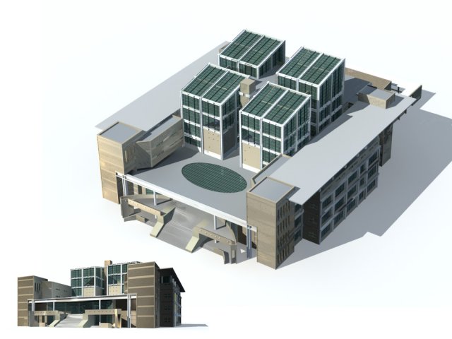city office building construction avant-garde design hotel - 72 3D Model .c4d .max .obj .3ds .fbx .stl .blend 
