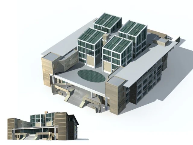 city office building construction avant-garde design hotel - 72 3D Model .c4d .max .obj .3ds .fbx .stl .blend 