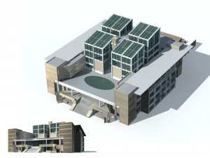 city office building construction avant-garde design hotel - 72 3D Model