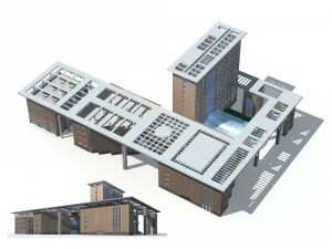 city office building construction avant-garde design hotel - 78 3D Model