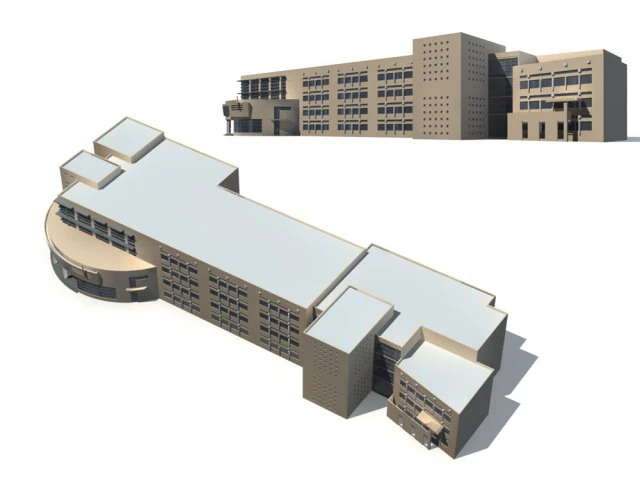 city office building construction avant-garde design hotel - 84 3D Model .c4d .max .obj .3ds .fbx .stl .blend 