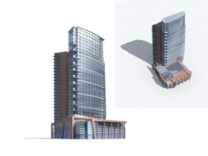 city office building construction avant-garde design hotel - 89 Modelo 3D