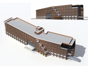 city office building construction avant-garde design hotel - 91 3D Модель