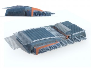 city office building construction avant-garde design hotel - 93 3D-Modell