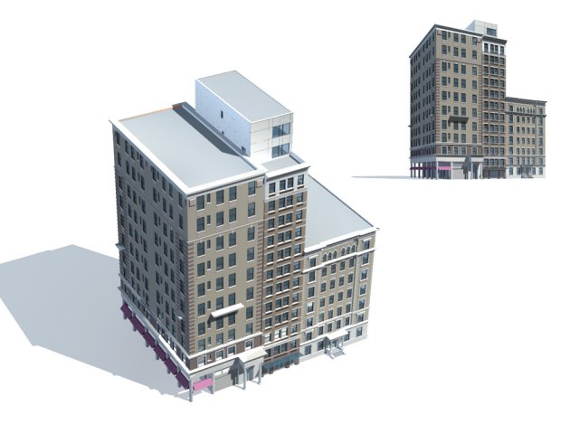 city office building construction avant-garde design hotel - 94 3D Model .c4d .max .obj .3ds .fbx .stl .blend 