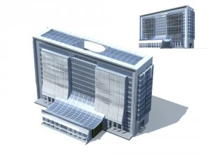 city office building construction avant-garde design hotel - 95 3D Model