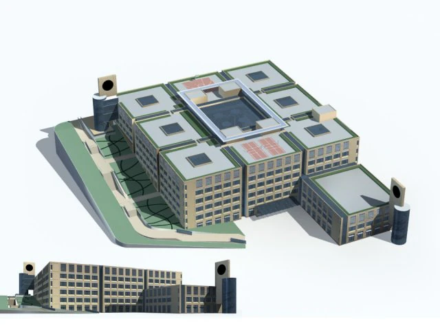 city office building construction avant-garde design hotel - 97 3D Model .c4d .max .obj .3ds .fbx .stl .blend 