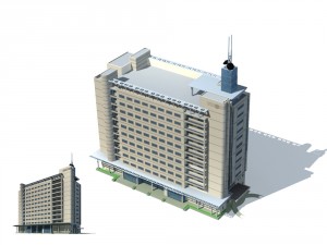city office building construction avant-garde design hotel - 99 3D Model