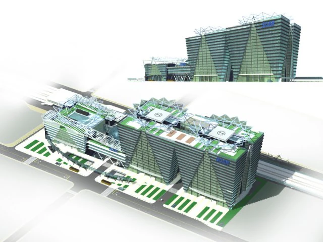 city office building construction avant-garde design hotel - 103 3D Model .c4d .max .obj .3ds .fbx .stl .blend
