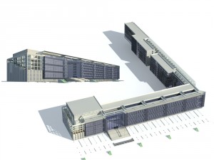 city office building construction avant-garde design hotel - 104 3D Model