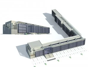 строительство городского офисного здания авангардный дизайн-отель - 104 3D Модель